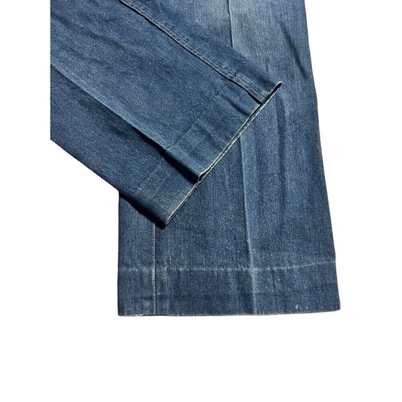 Vintage Rare Saint Laurent Sport 100% Cotton Wide Leg Jeans Size 33 Button Logos - Picture 5 of 16